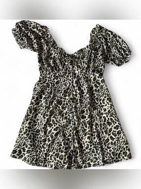 anyone but you mini dress white Ariarne Puff Sleeve Cut-Out Waist Mini Dress White S